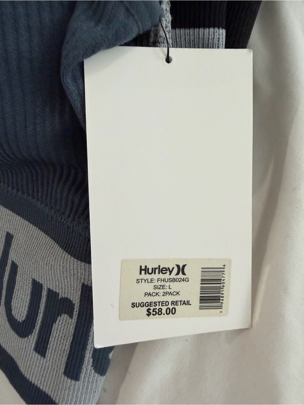 Bundle of 4 Hurley Blue Ribbed Sports Bralette with Logo Band - Picture 3 of 3
